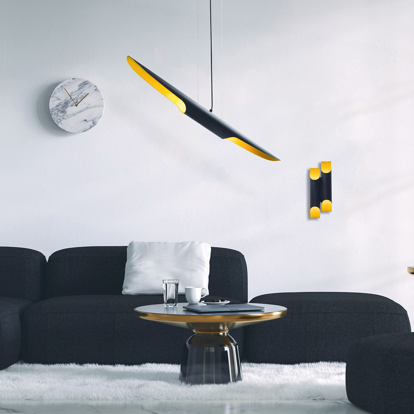 Opviq Suspension Efsun noire - 100x10x104cm