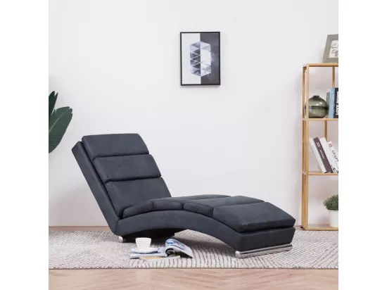 Prolenta Premium - Chaise longue Gris Similicuir daim