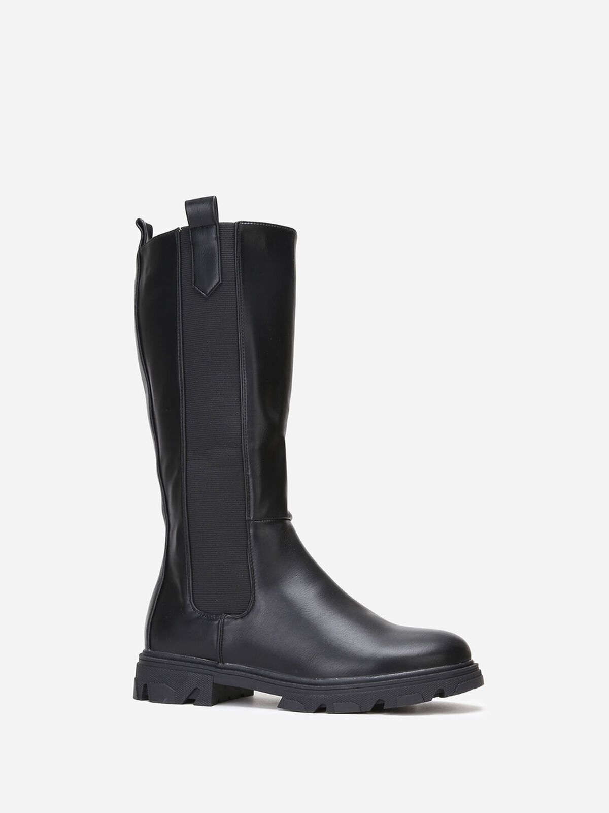 Bottes cavalières crantées grandes tailles- Noir