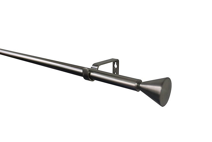 Kit de tringle à rideau extensible embout cône Athens GoodHome 120/210 cm, Ø16/19 mm gris
