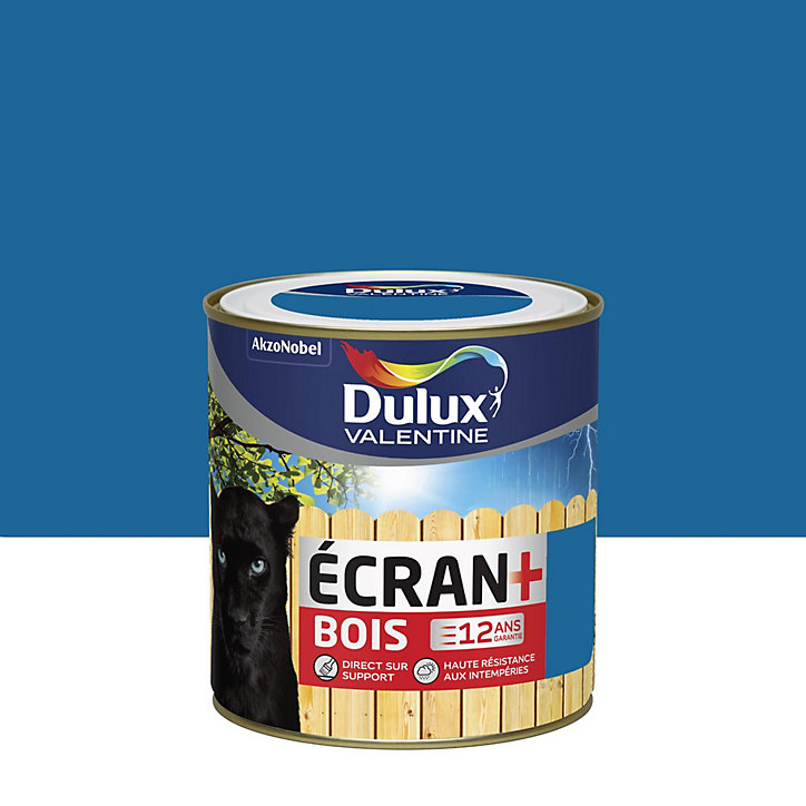 Peinture extérieure bois Ecran+ Bois Dulux Valentine satin bleu breton 0,5L