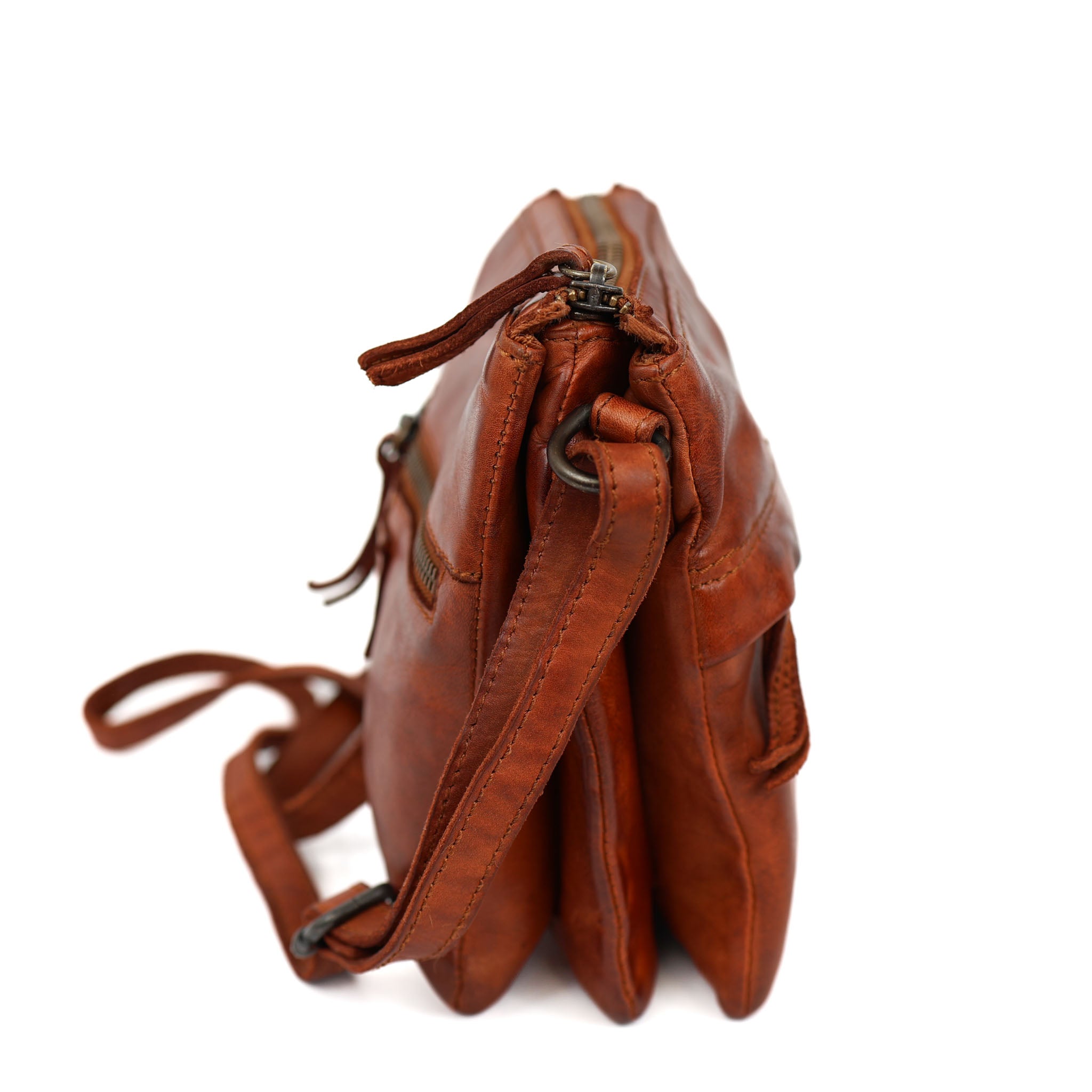 Klein schoudertasje 'Monique' cognac Cognac