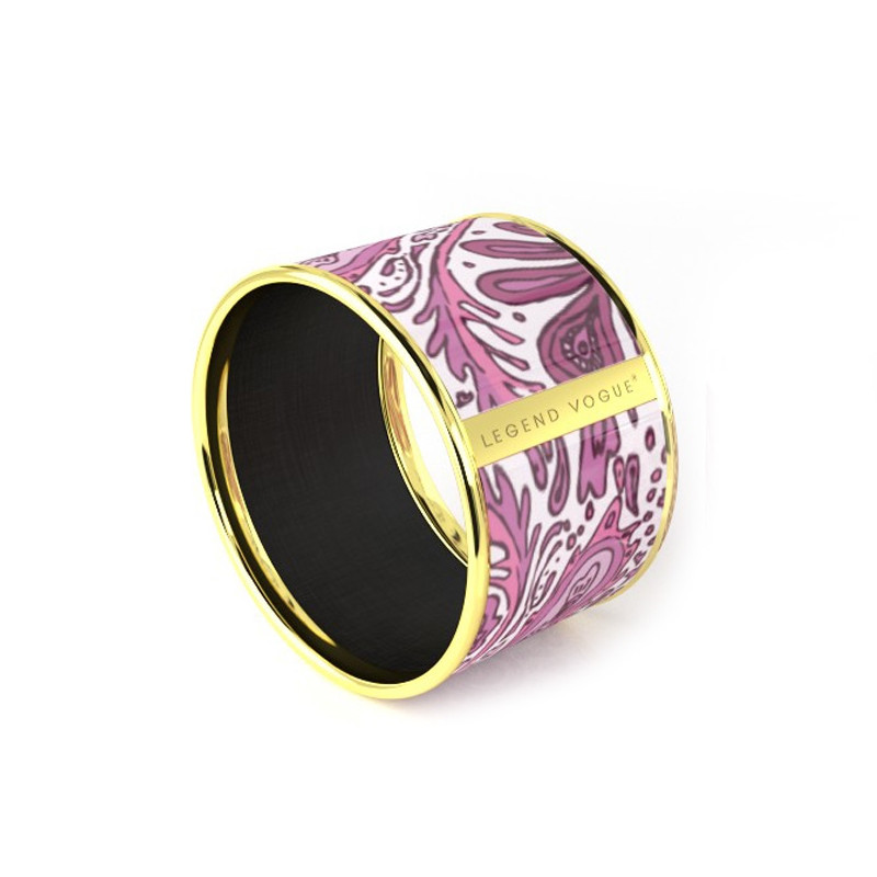 Legend Vogue - Bracelet Bangle Or Jaune Flaming Phoenix Purple