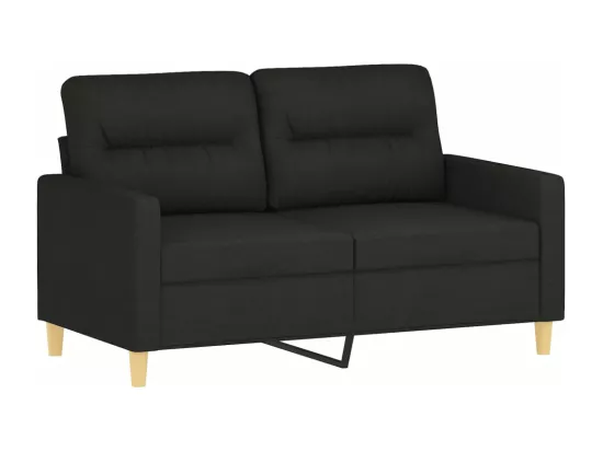 Ensemble de canapés 4 pièces avec coussins Noir Tissu