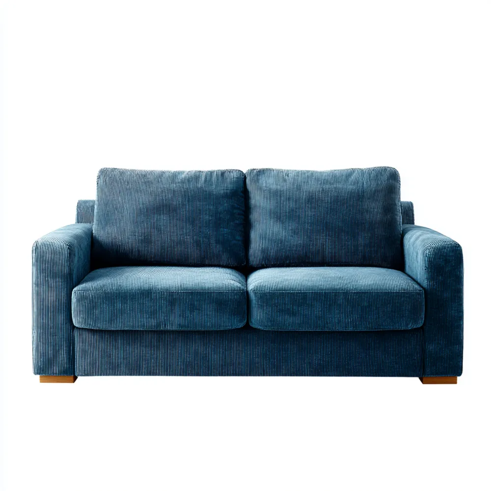2-Sitzer-Sofa Cordstoff 180x90x85 cm – Blau – Modernes Design