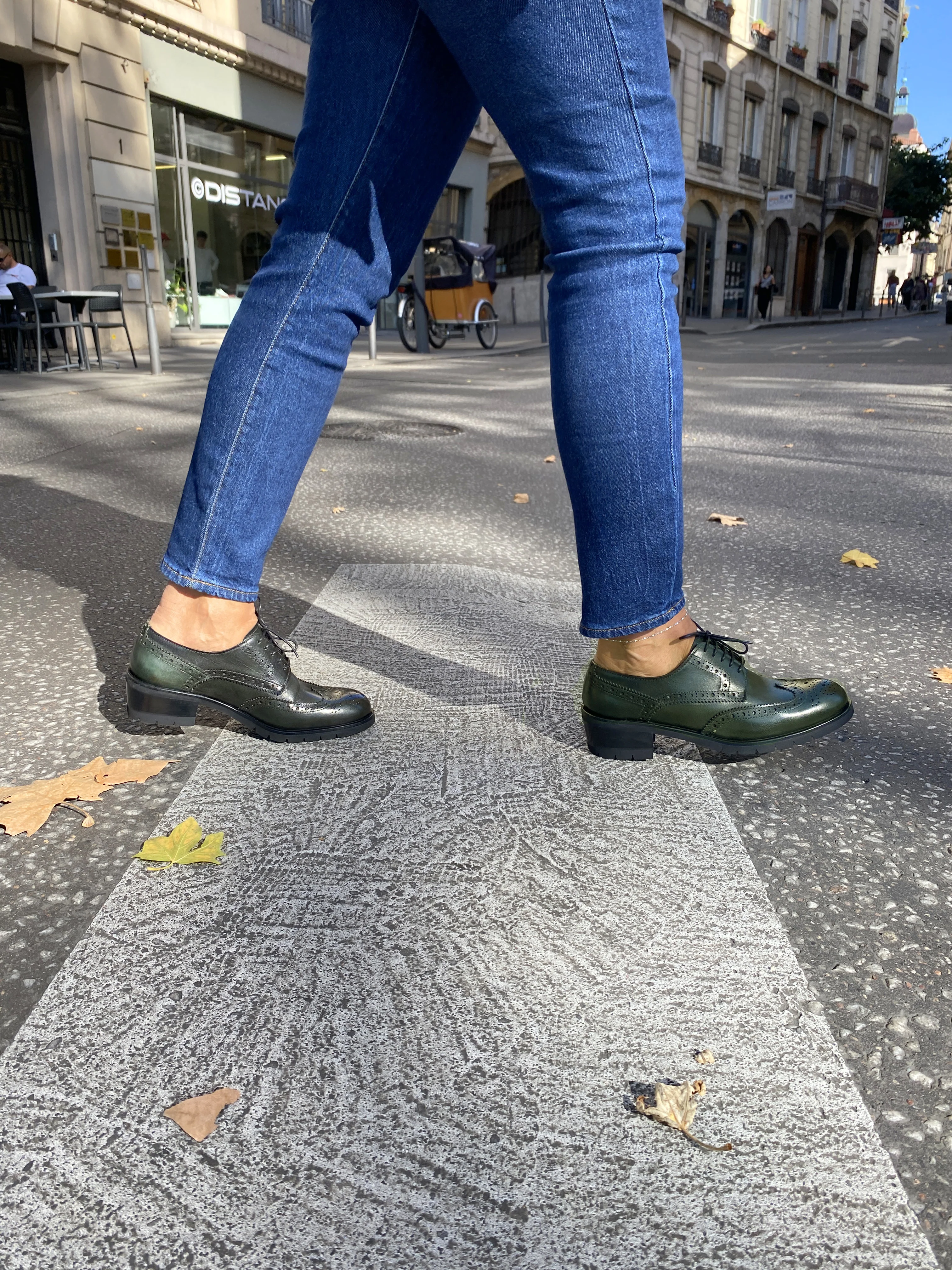 UPPER SHOES - DERBY D814 VERTFONCE