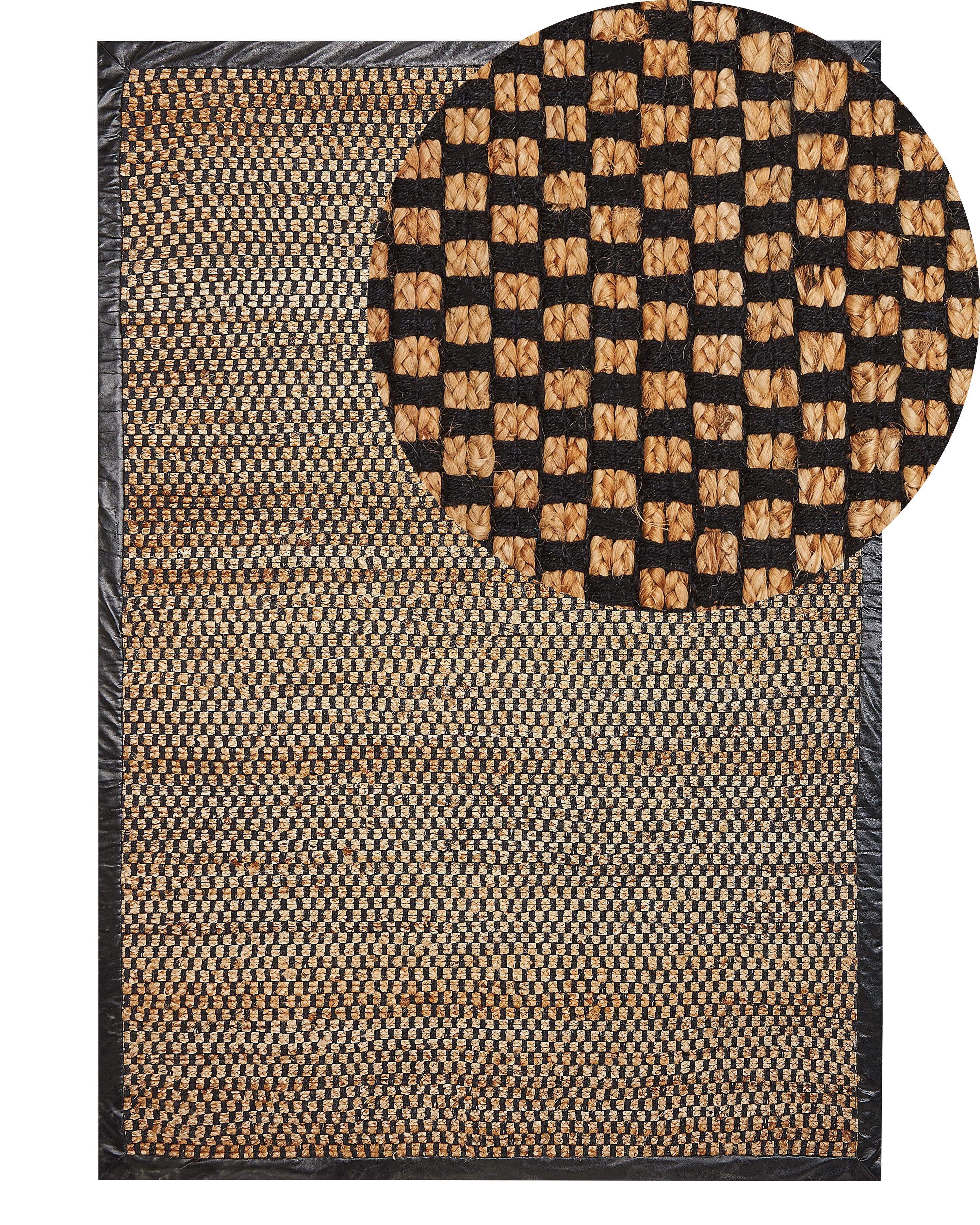 Vloerkleed GERCE Zwart 140 x 200 cm Jute