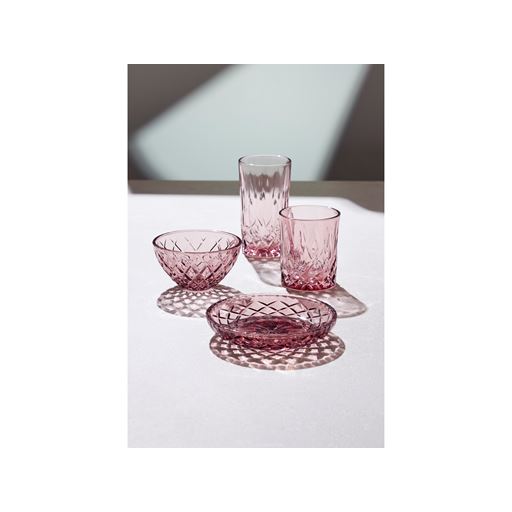 Lyngby Glas Sorrento 4-pak Asiet, Pink, Ø16 cm