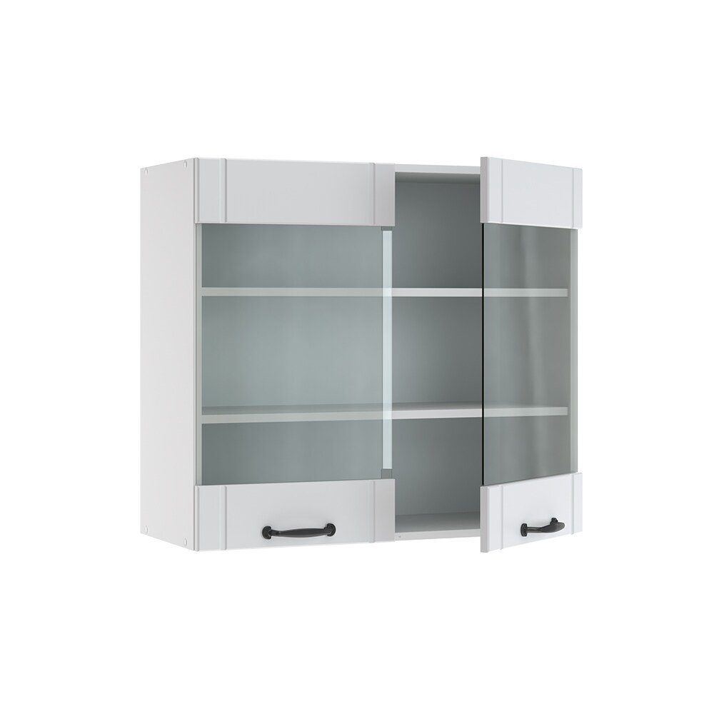 Vicco Hängeglasschrank 80 cm FAME Line Küchenschrank Küchenzeile Landhaus Weiß