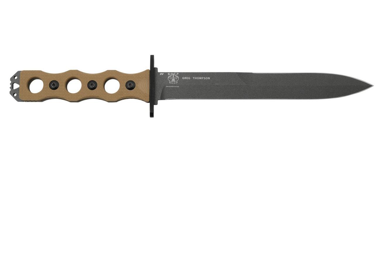 Benchmade SOCP Desert Tan 185BK-1 CPM 3V vaststaand mes, Greg Thompson design