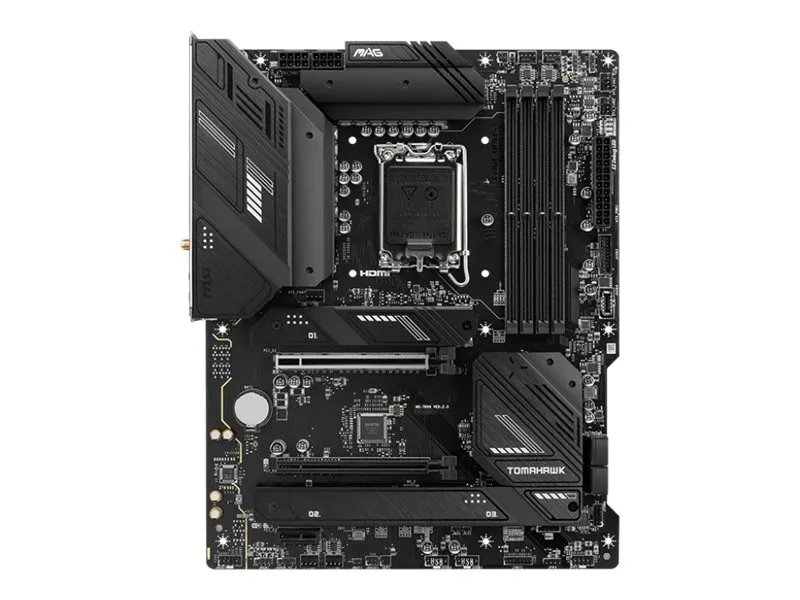 MSI MAG B760 TOMAHAWK WIFI - Bundkort - ATX - LGA1700 sokkel - B760 Chipset - USB 3.2 Gen 1, USB 3.2 Gen 2, USB-C 3.2 Gen2, USB-C 3.2 Gen 2x2 - 2.5 Gigabit LAN, Wi-Fi 6E, Bluetooth - onboard grafik (CPU påkrævet) - HD Audio (8-kanaler)