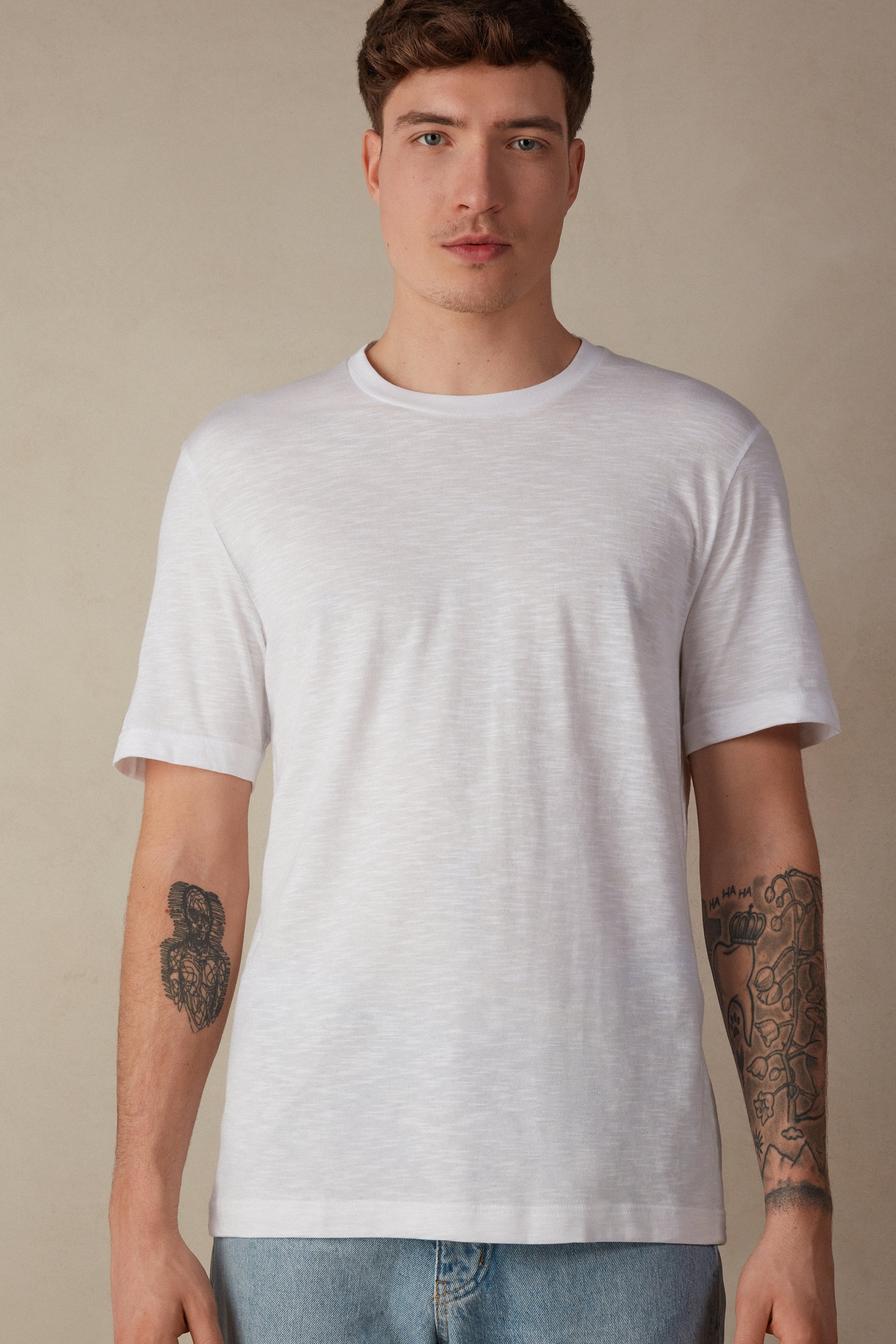 Camiseta de algodão mesclado