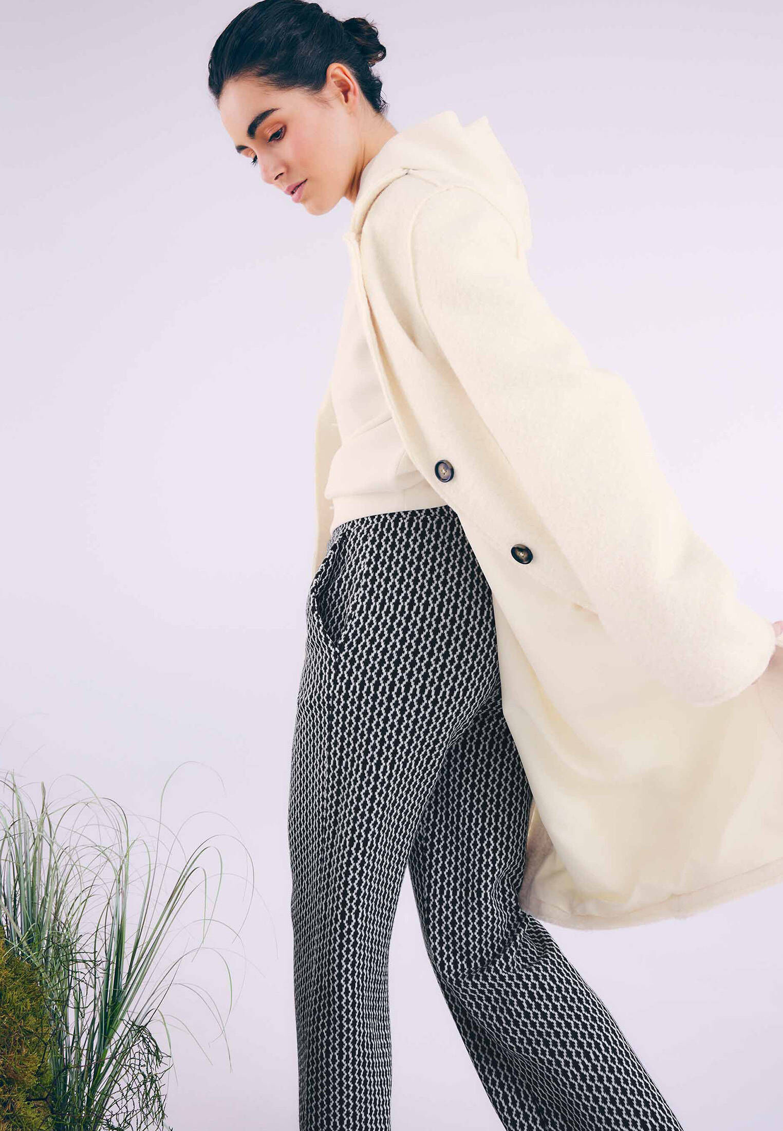 zero| Damen Strickhose mit weitem Bein 30 Inch