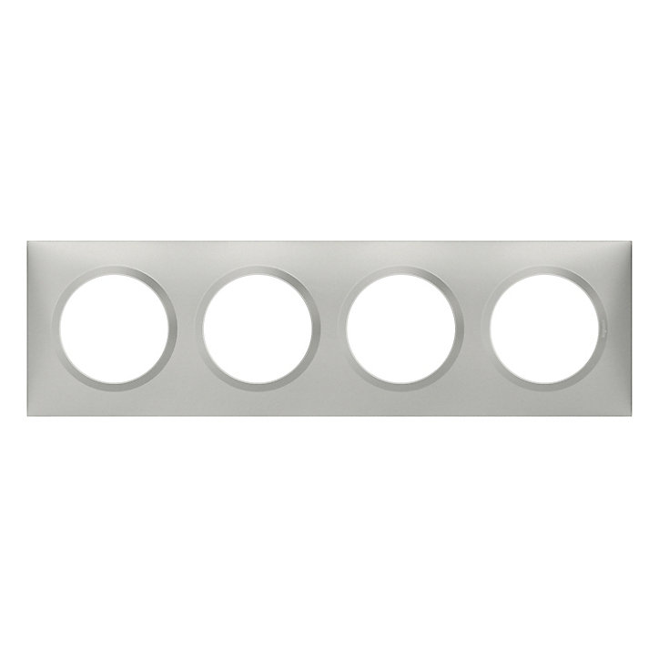 Plaque de finition quadruple Legrand Dooxie Aluminium