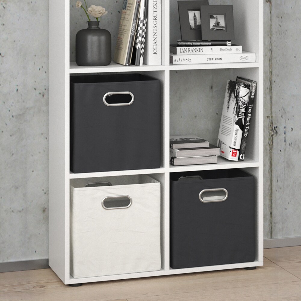 VICCO Raumteiler SCUTUM 8 Fächer Weiß - Regal Bücherregal Raumteiler Standregal Büroregal