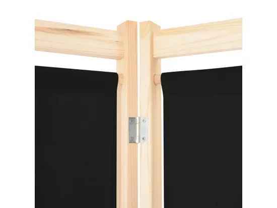 Cloison de séparation 6 panneaux Noir 240 x 170 x 4 cm Tissu