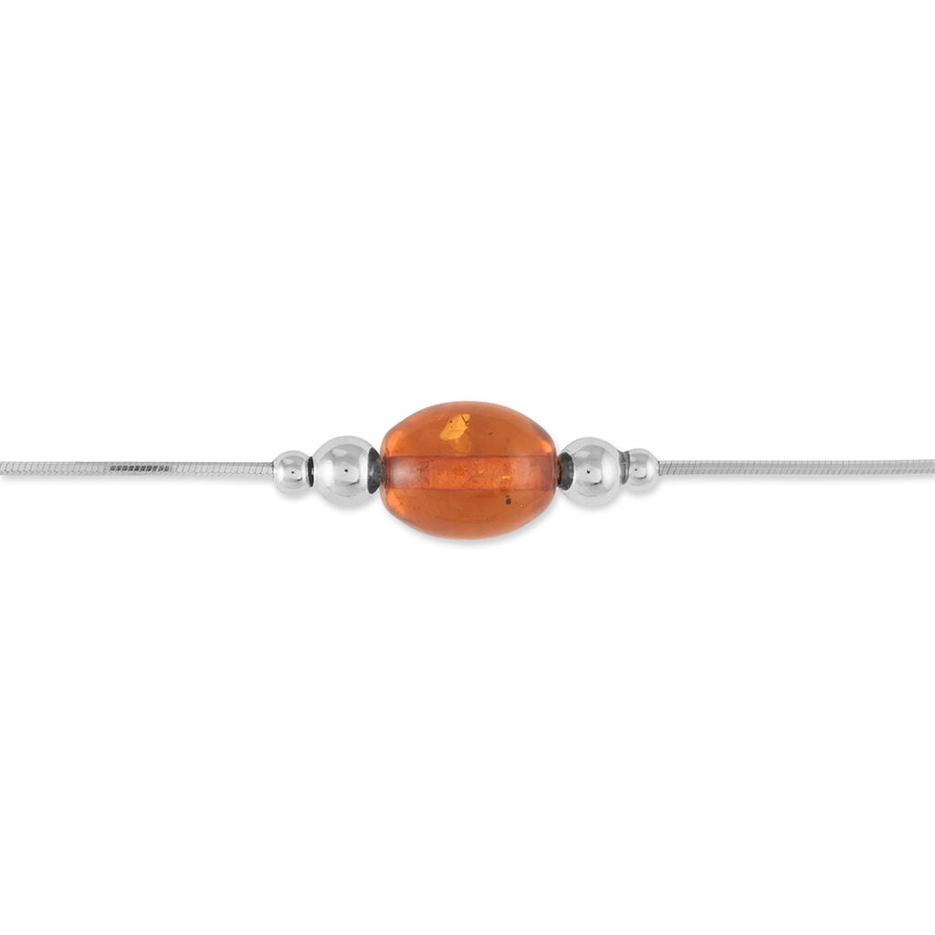 Bracelet Argent Blanc Safaa Ambre