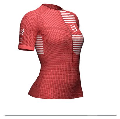 Maillot Manches Courtes Femme Compressport Tri Postural Corail