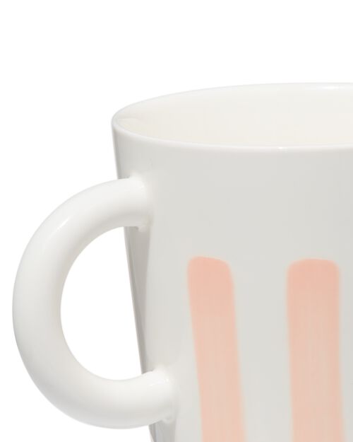 mug 280ml - new bone blanc et rose - vaisselle dépareillée