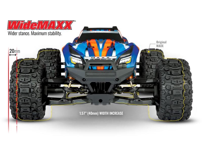 Traxxas Monster Truck WideMAXX, 4WD, Blau 1:10, ARTR Verbreiterte Version des 4WD Brushless Truck «Maxx»