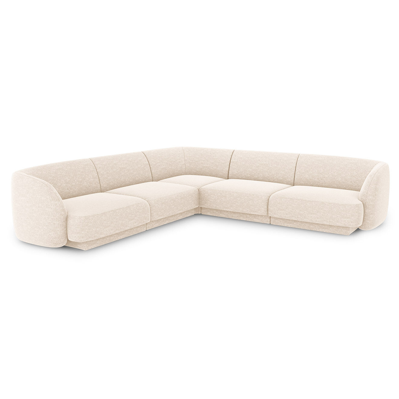 Micadoni Limited Edition Canapé d'angle Symétrique Miley 5 Places beige clair - 252x252x74 cm
