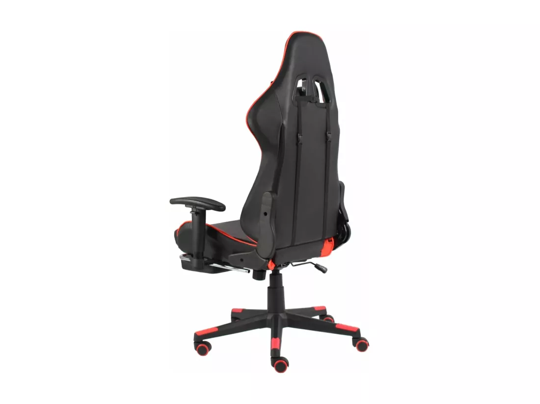 Chaise de jeu pivotante avec repose-pied Rouge PVC