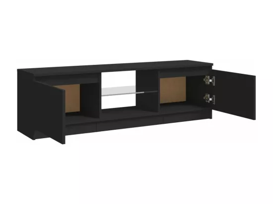 Meuble TV avec lumières LED Noir 120x30x35,5 cm