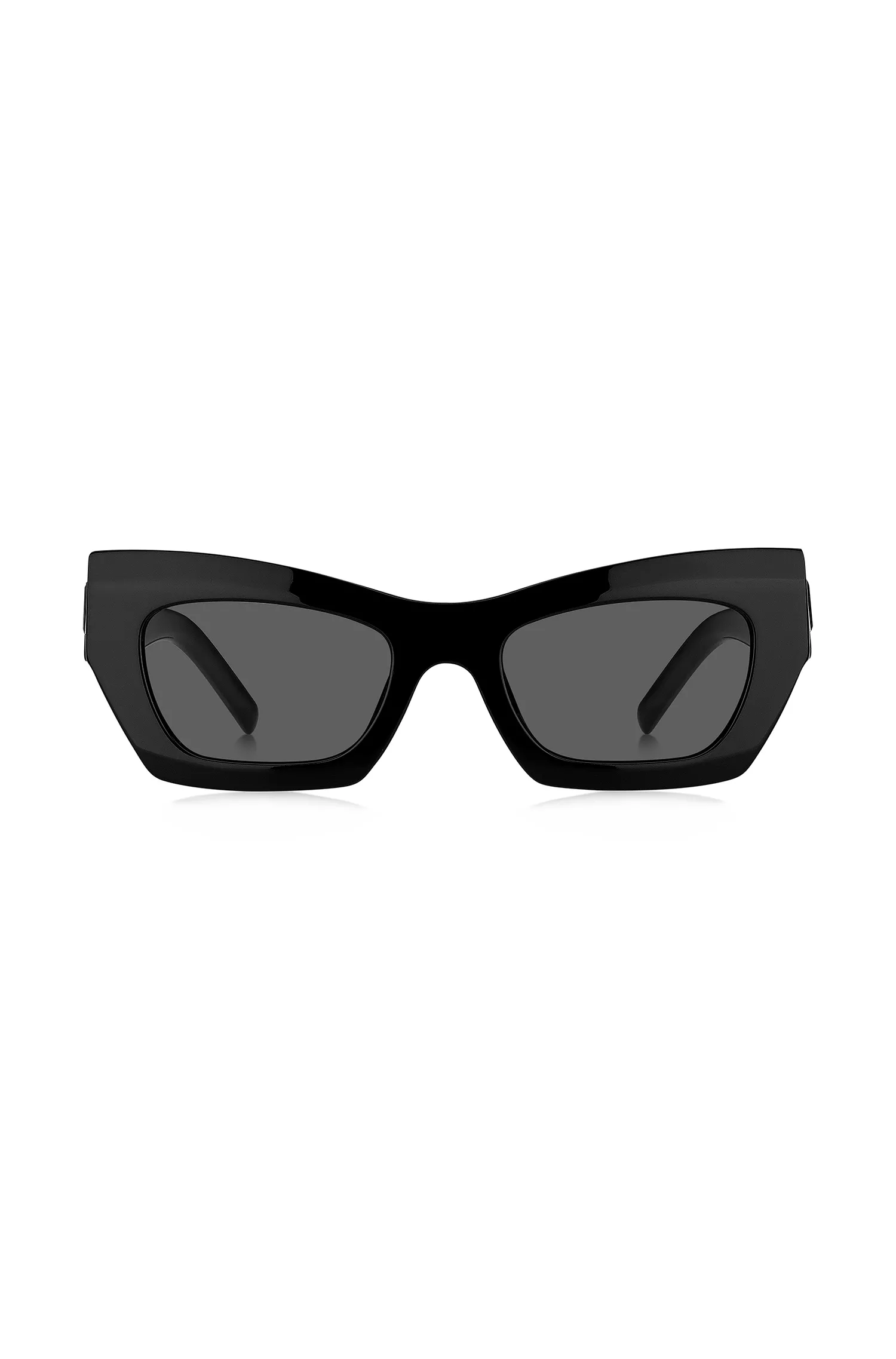 Óculos de sol BOSS em acetato preto com detalhes exclusivos.