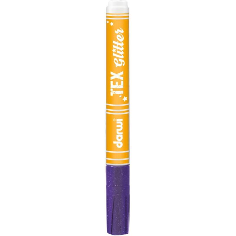 DARWI Marqueur pour Peinture Textile Pailletée Pointe Conique Fine 2mm - Violet