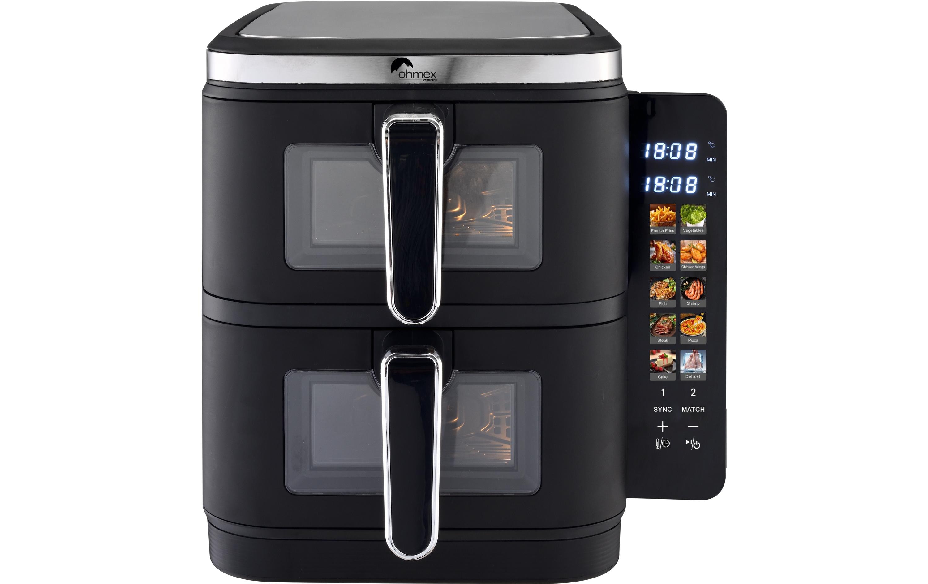 Heissluft-Fritteuse OHM-FRY-5502AIR<br>Doppelte Heissluftfritteuse
