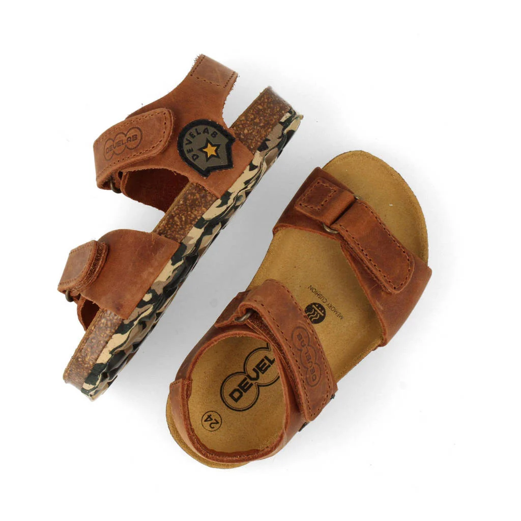 Develab 48319leren sandalen cognac