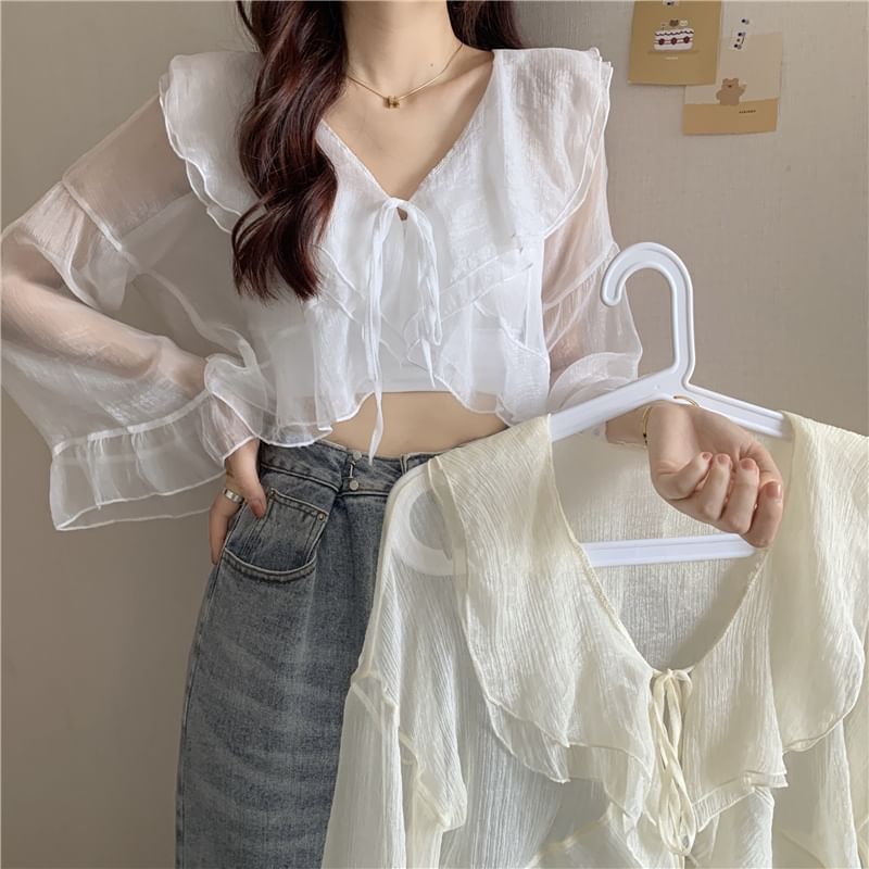 Malrowe - V-hals effen blouse