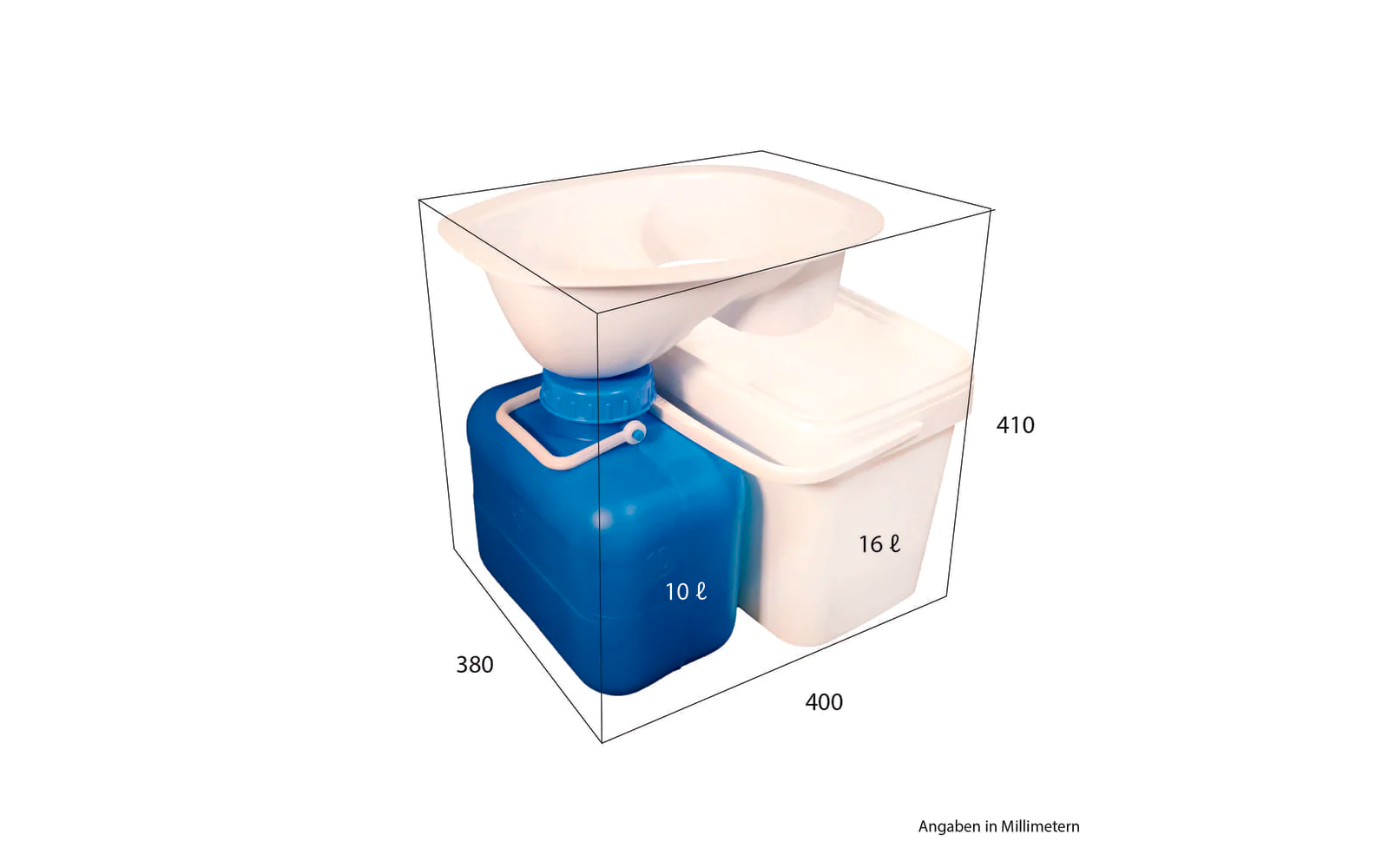 Trelino DIY Set XL für großvolumige Komposttoiletten oval Weiß