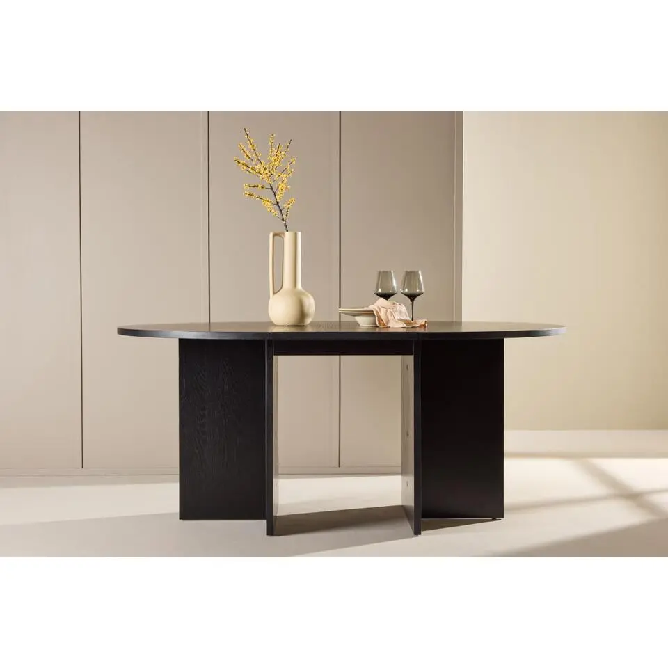 Svea - Valerio ronde vergrotbare eettafel - ø120 cm - zwart