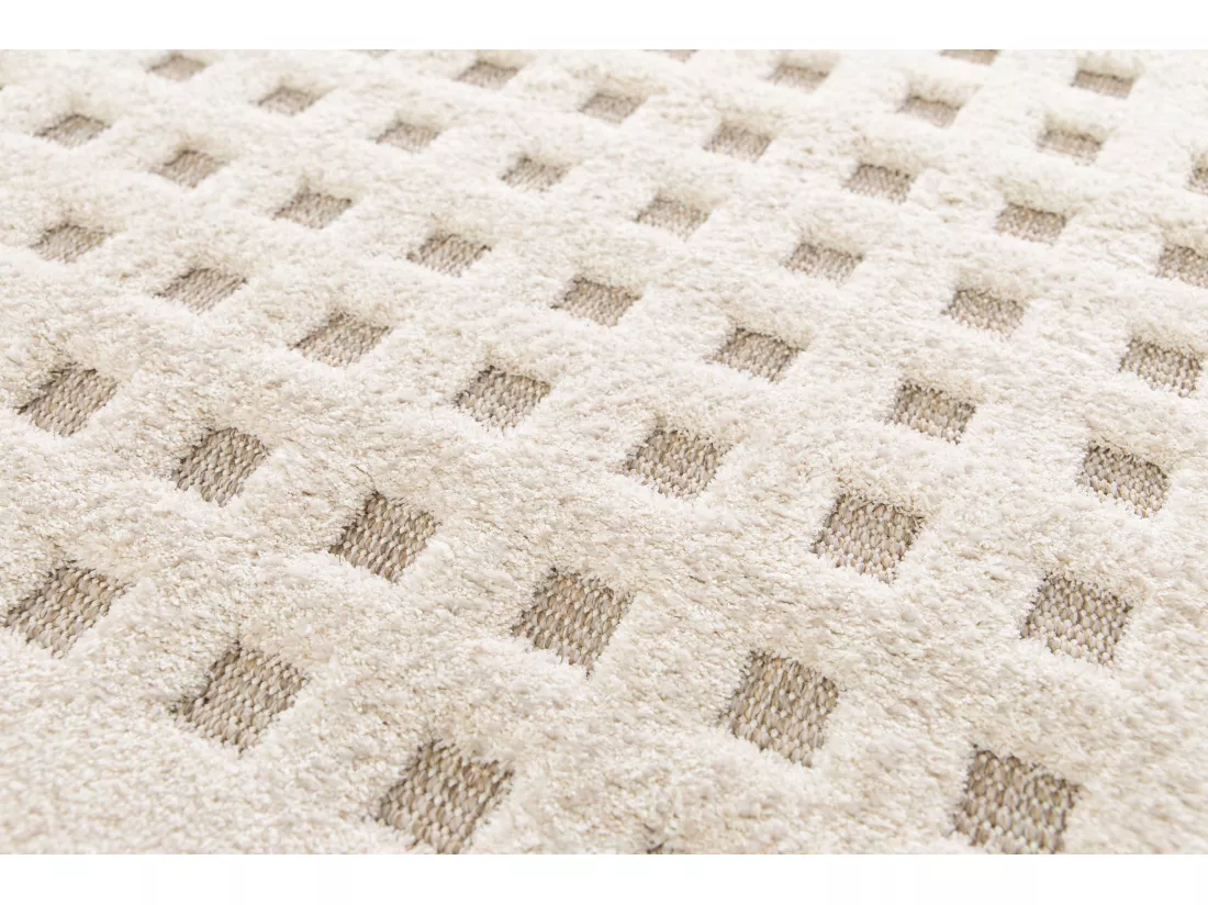 Tapis intérieur - scandinave avec relief - blanc - 120 x 170 cm - DIENA