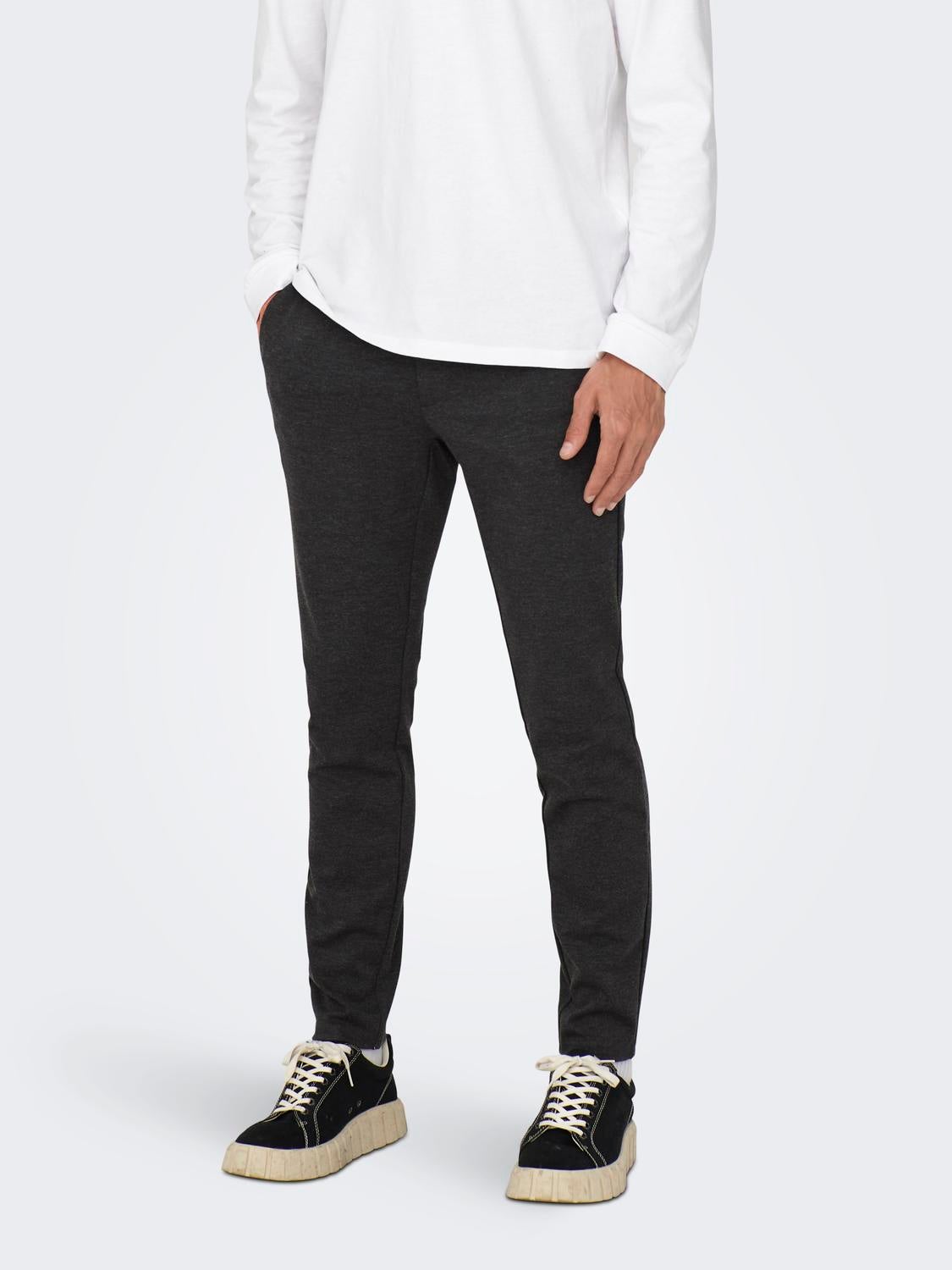 ONSMARK Slim Fit Chino Hose Dark Grey Melange