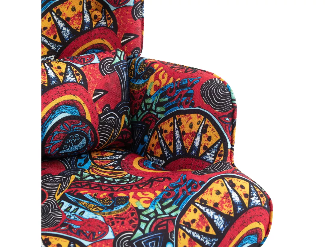 Fauteuil à bascule en velours avec cadre en métal et base en bois pour un refuge de chambre apaisant