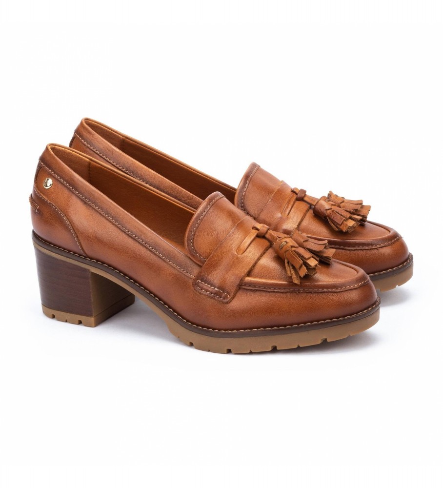 Mocassins Pikolinos Llanes em couro marrom - Altura do salto: 6 cm -