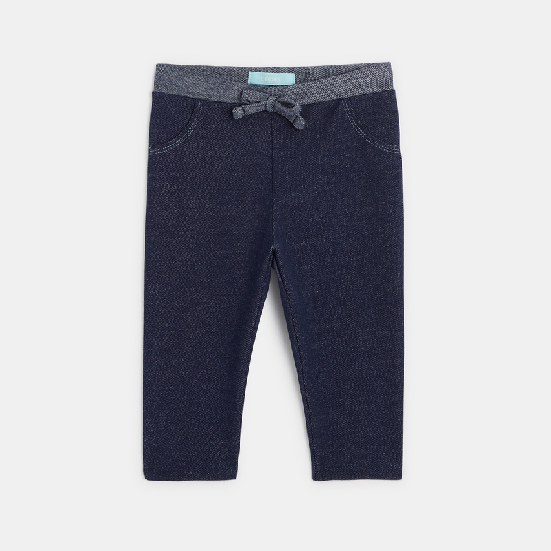 Pantalon molleton bleu bébé fille
