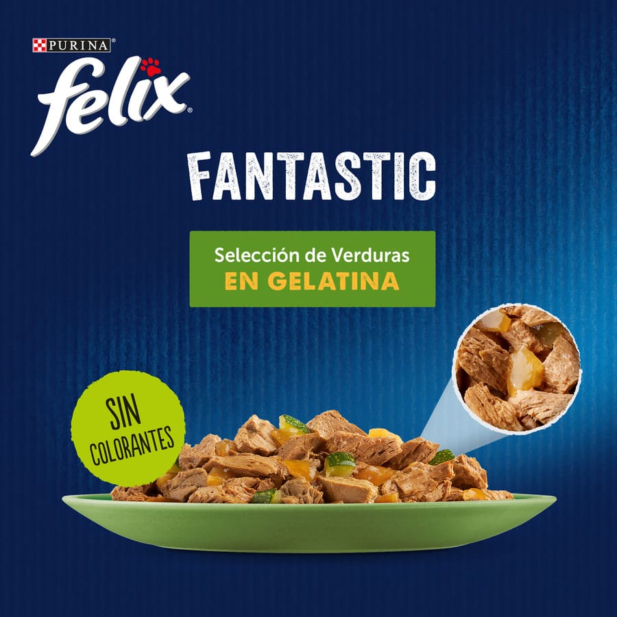 Felix - Fantástica seleção de vegetais em sachês de gelatina - Pacote com 4 unidades