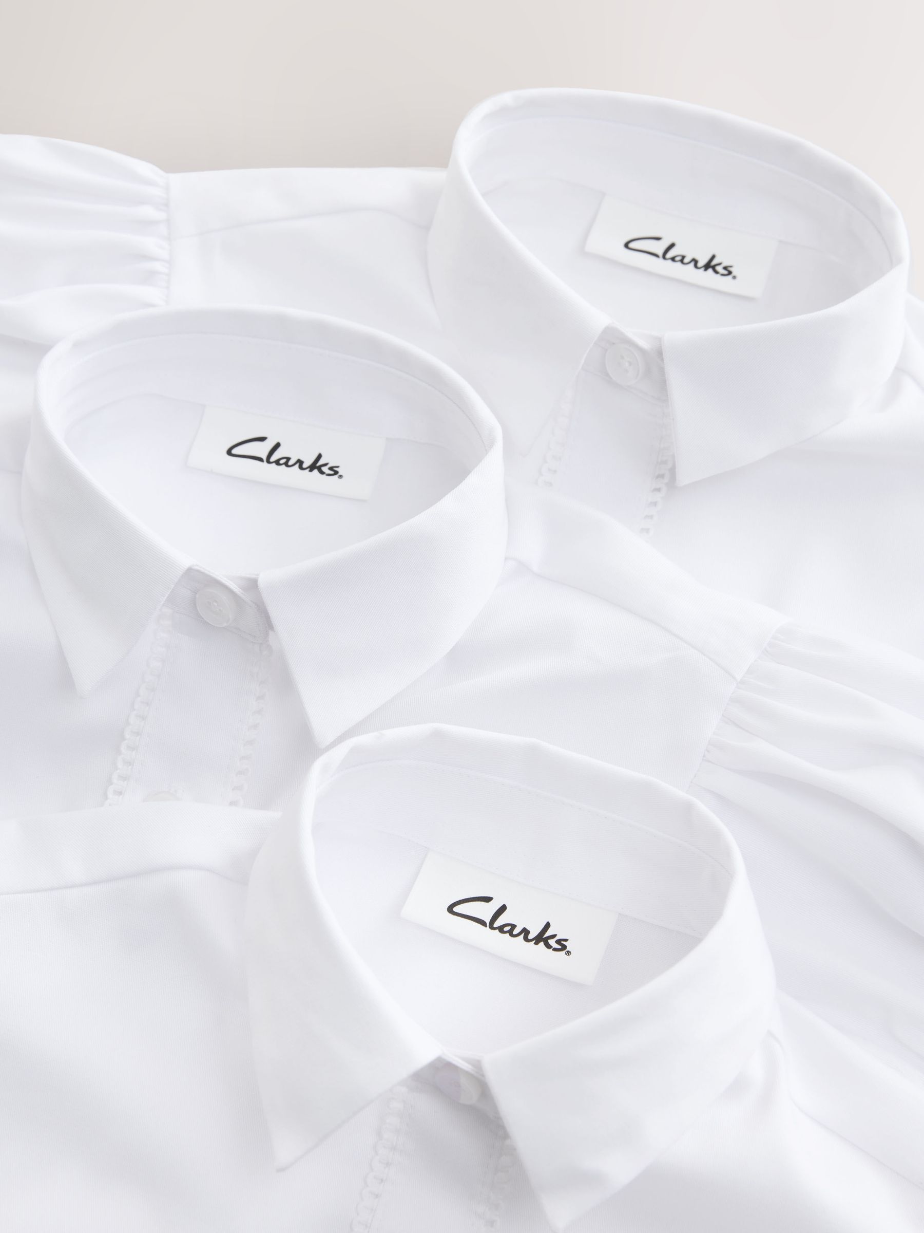 Clarks Fitted Short Sleeve School Shirts 3 Pack