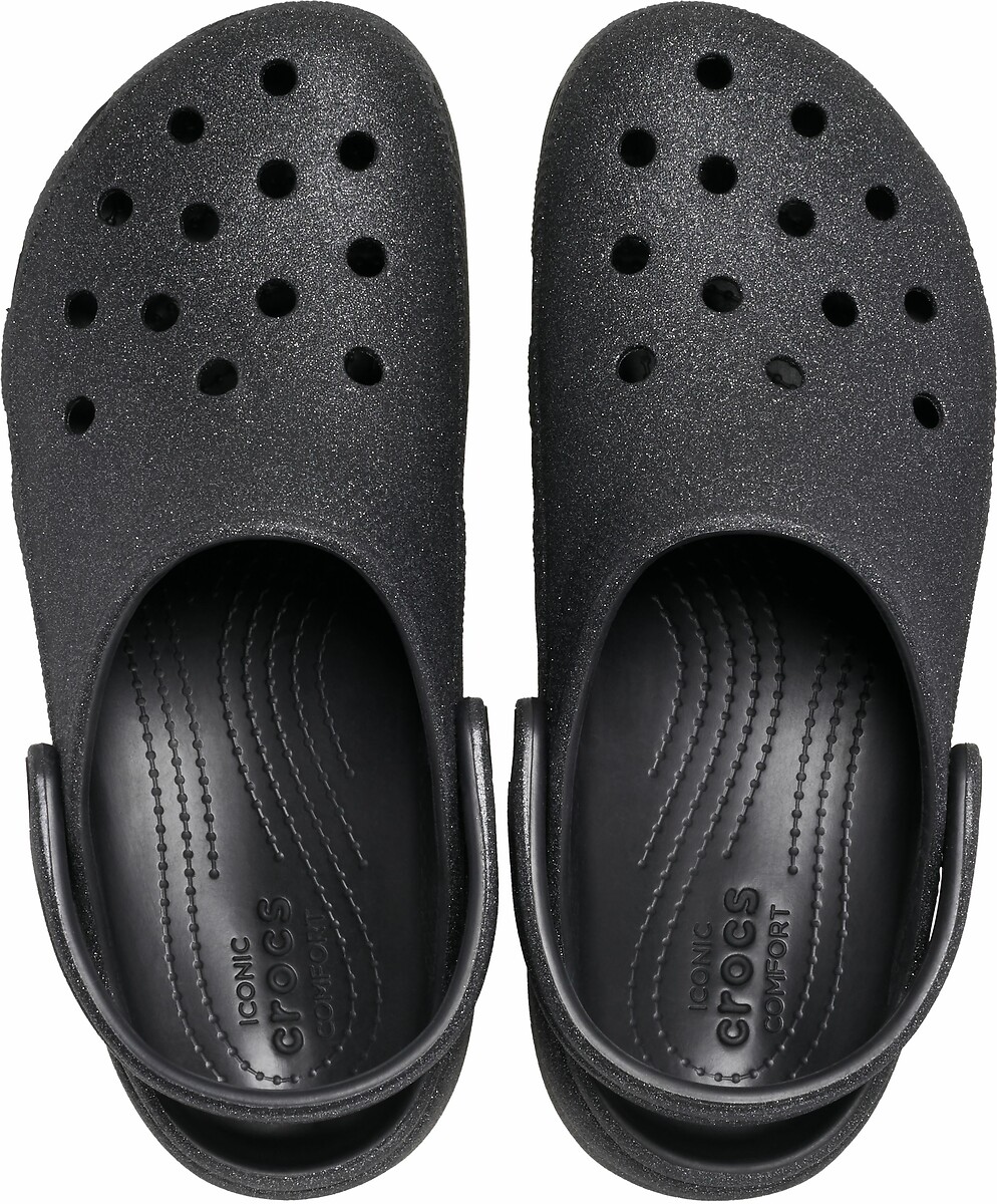 Crocs<br>Tamancos plataforma clássicos com glitter