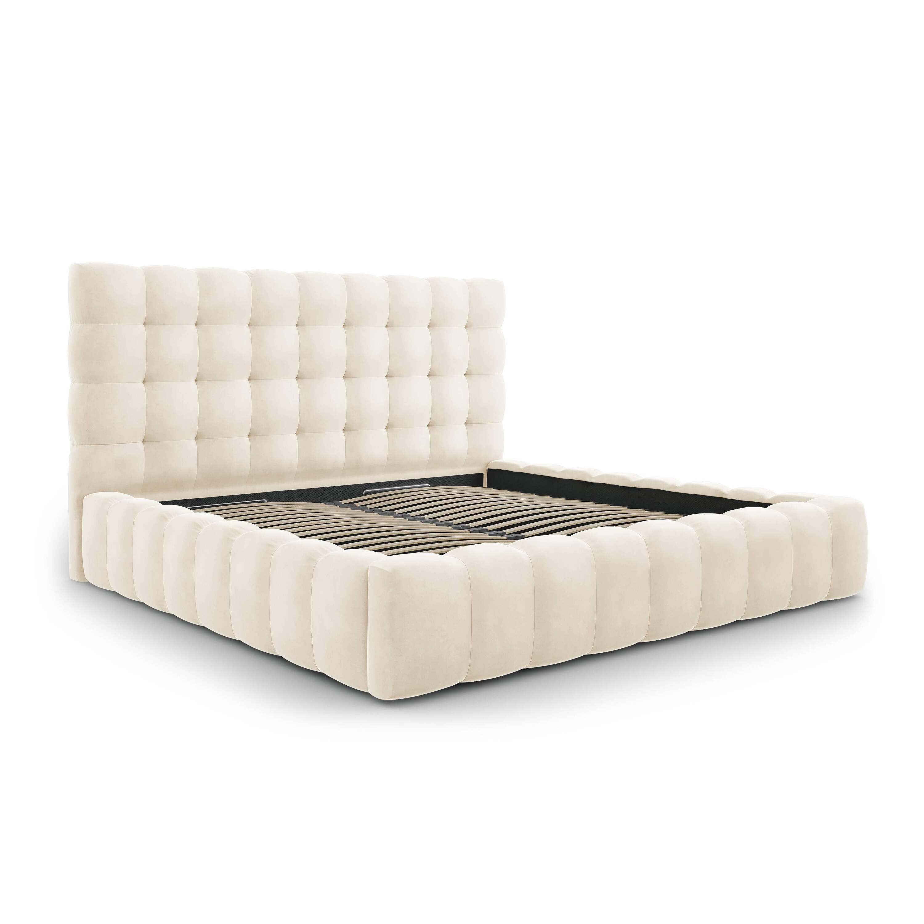 Cosmopolitan Design Bali Bedframe met Opbergruimte - 200 x 200 cm - CrÃ¨me