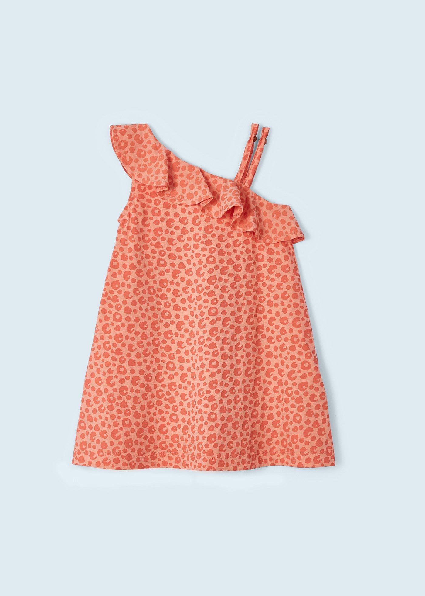 Vestido assimétrico de algodão sustentável para meninas