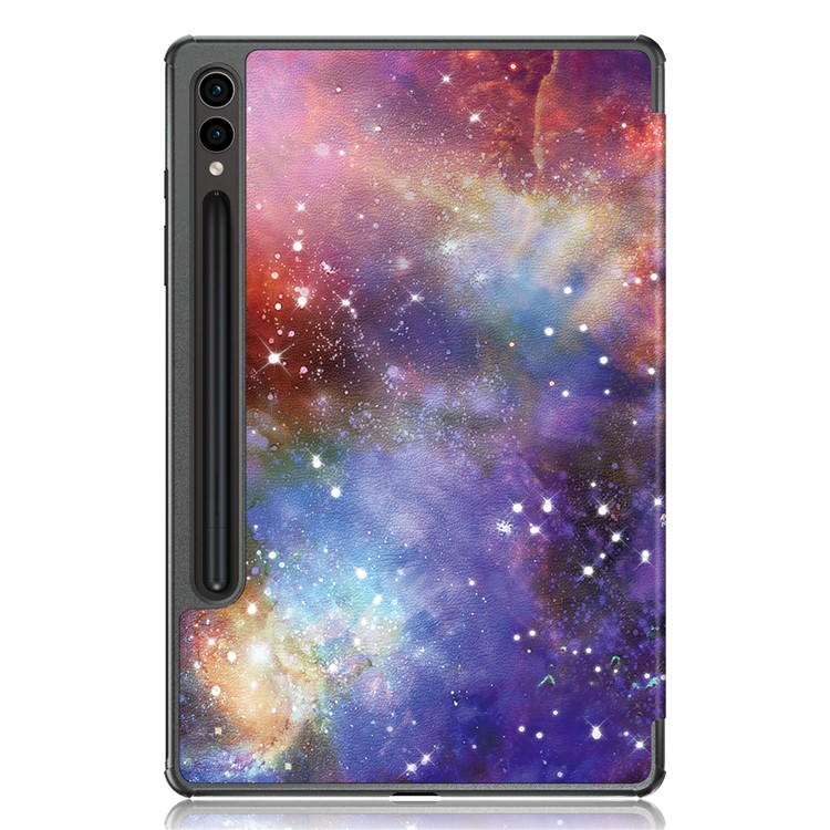 Samsung Galaxy Tab S9 FE  Plus Leder Tasche Smart Cover Schutzhülle   S-Pen Halterung - Galaxie