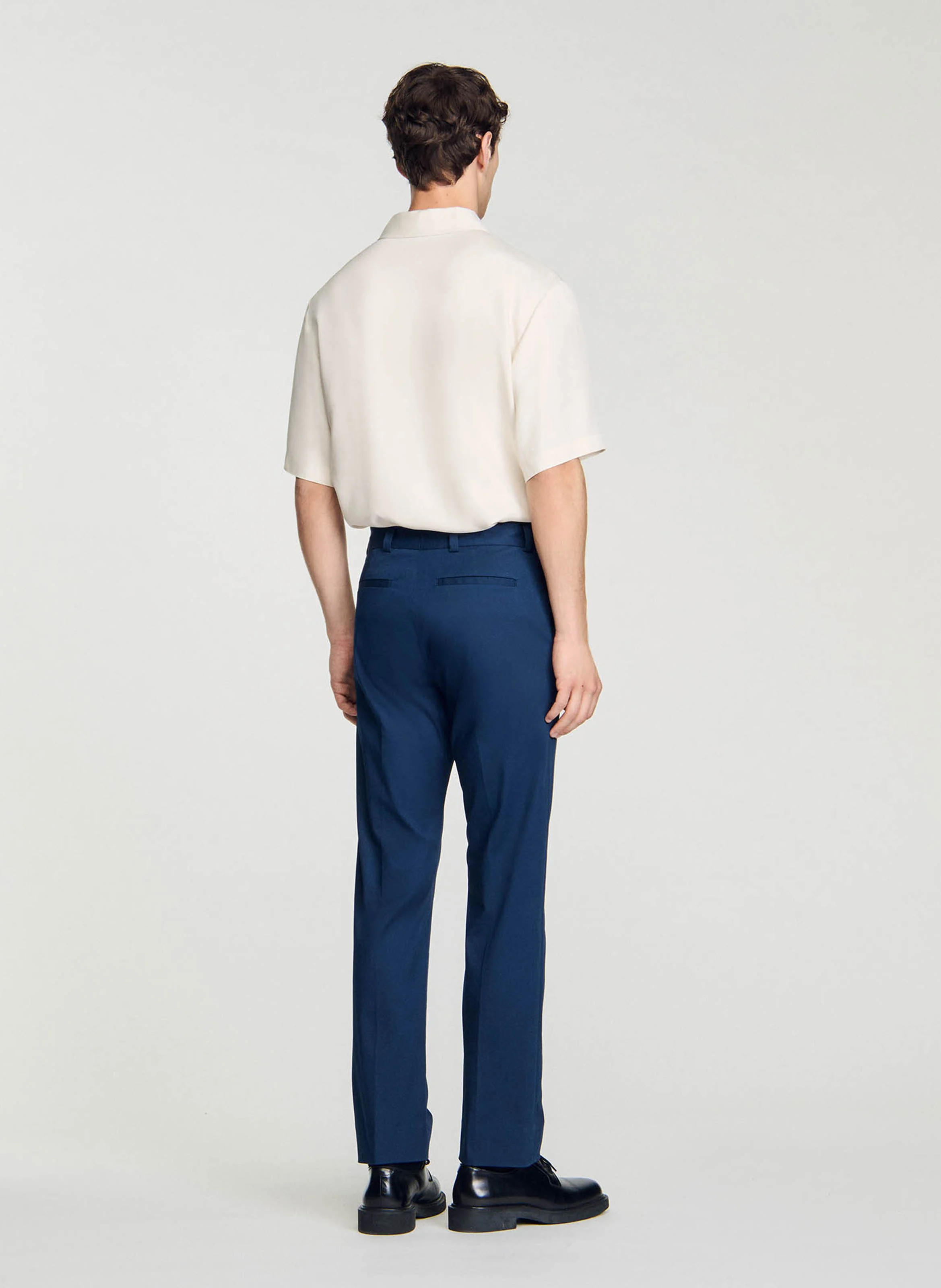 Pantalon chino en coton mélangé | Bleu