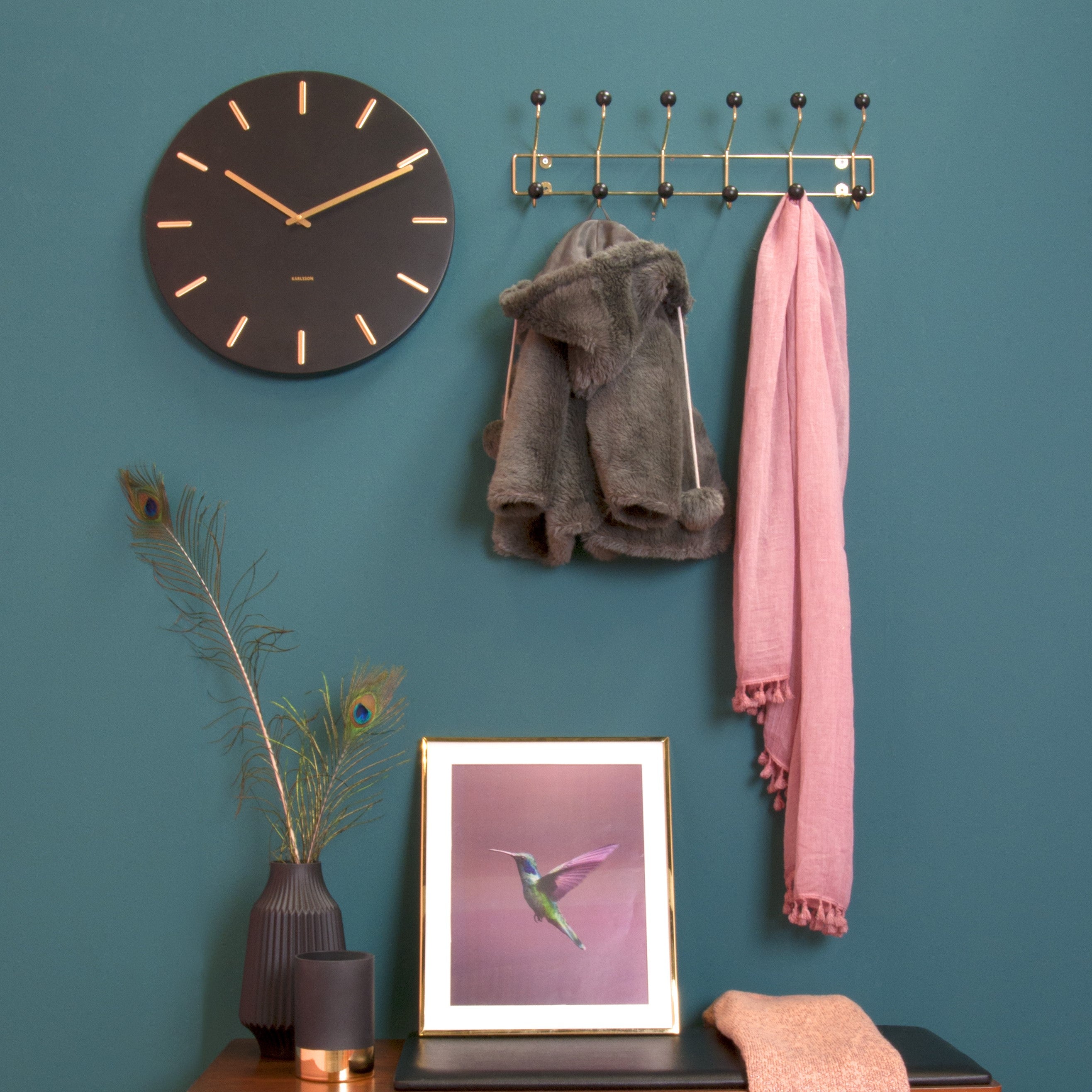 Karlsson Charm Wandklok Ã 45 cm - Zwart