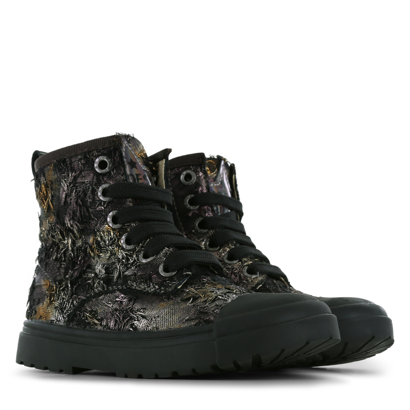 Shoesme Metallic Schwarz Biker Stiefel