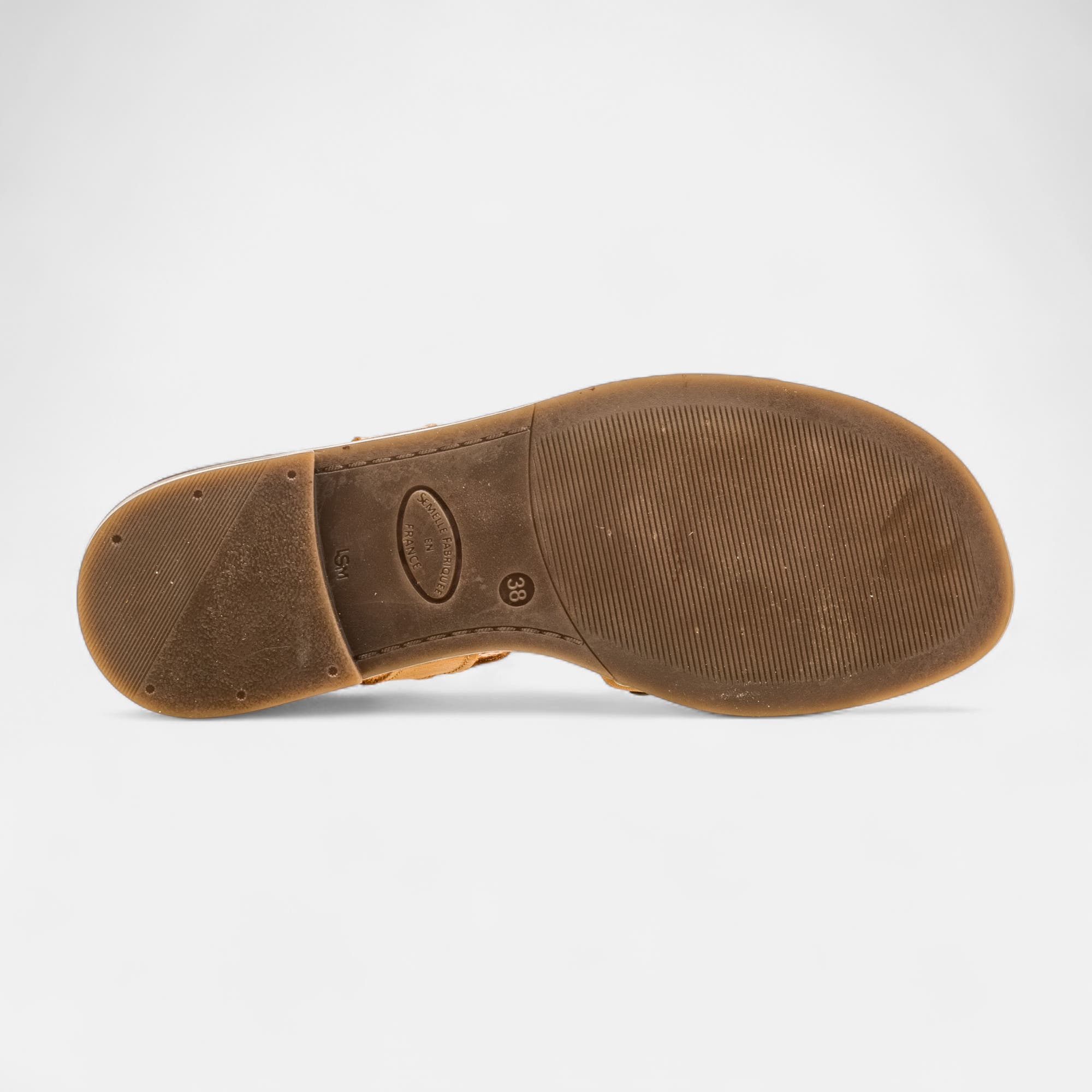 Nu-pieds Femme en cuir camel