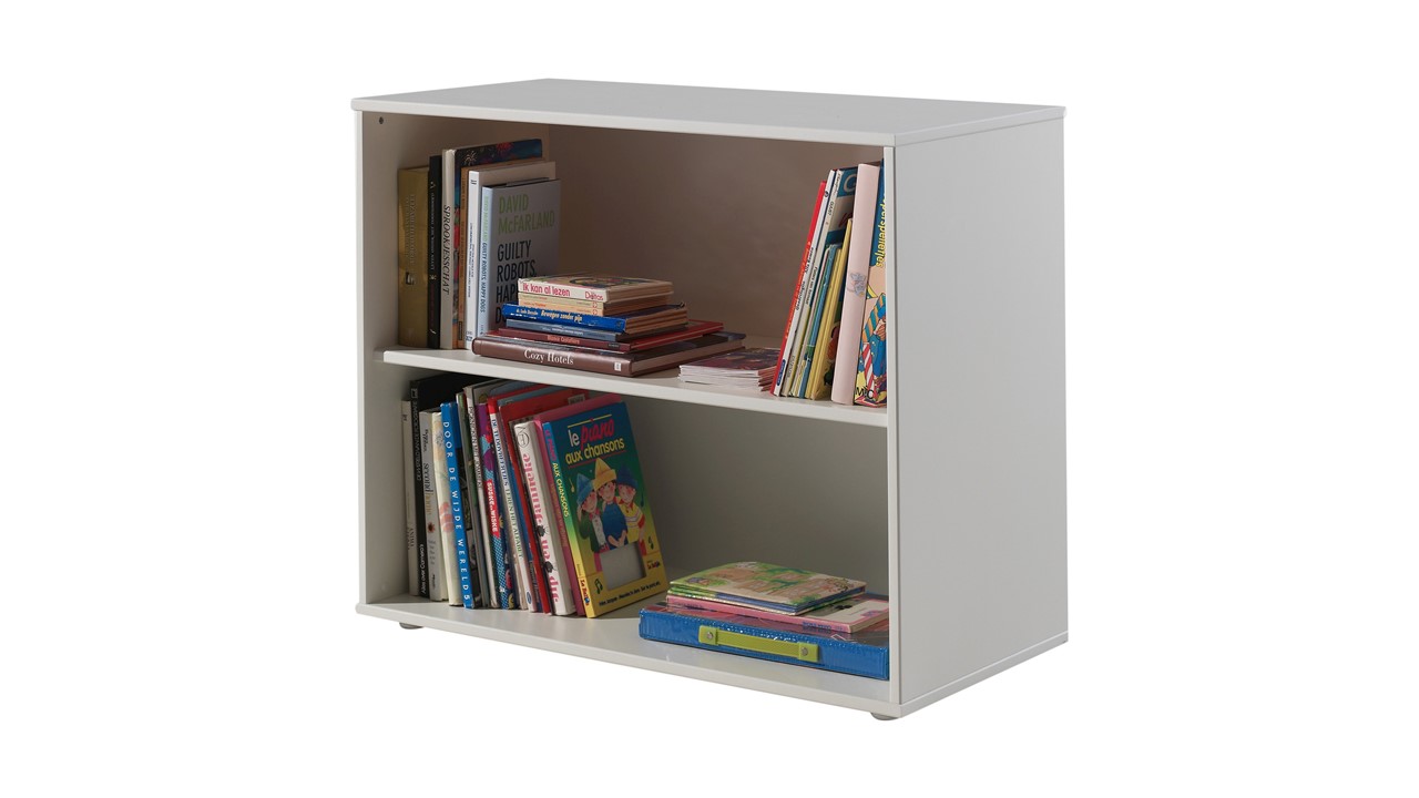 Halfhoogslaper Scott met bureau en boekenkast wit